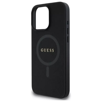 Guess Saffiano Classic Logo MagSafe - Dėklas skirtas iPhone 16 Pro Max (juodas)