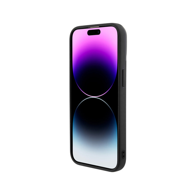 Guess Disco Metal Script – dėklas, skirtas iPhone 15 Pro, juodas