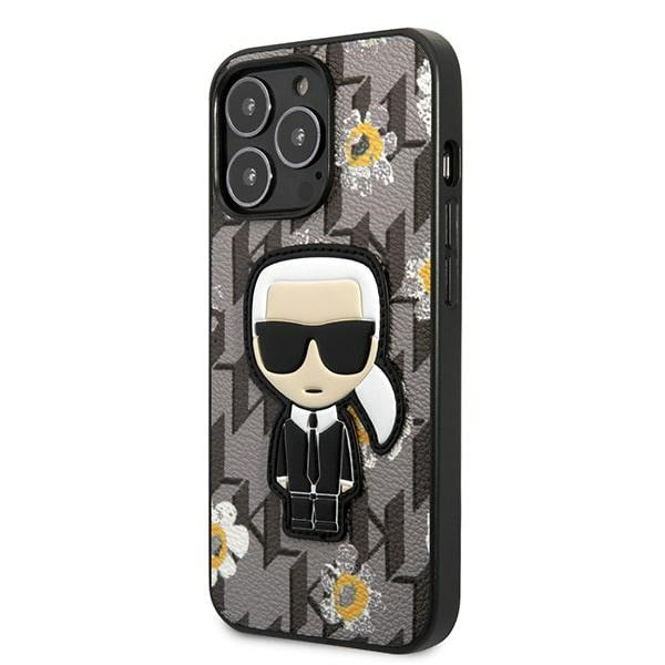 Karl Lagerfeld Iconic Karl Flower – dėklas iPhone 13 Pro (pilkas)