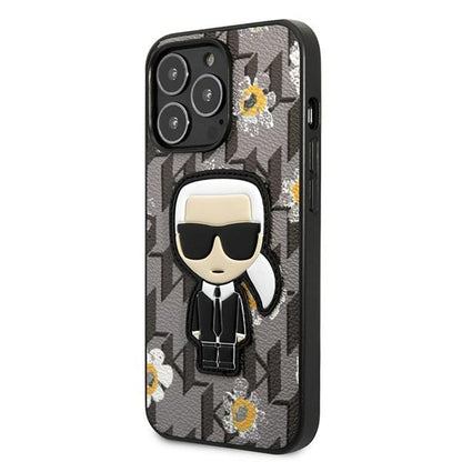 Karl Lagerfeld Iconic Karl Flower – dėklas iPhone 13 Pro (pilkas)