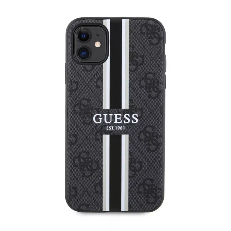Guess 4G „Printed Stripes MagSafe“ – dėklas, skirtas „iPhone 11“ (juodas)