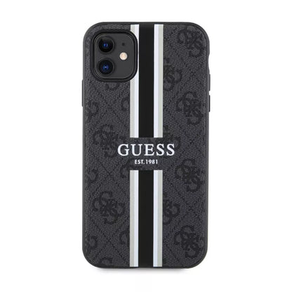 Guess 4G „Printed Stripes MagSafe“ – dėklas, skirtas „iPhone 11“ (juodas)