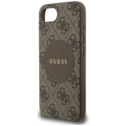 Guess 4G Circle Classic Logo MagSafe - dėklas skirtas iPhone 16e (rudas)