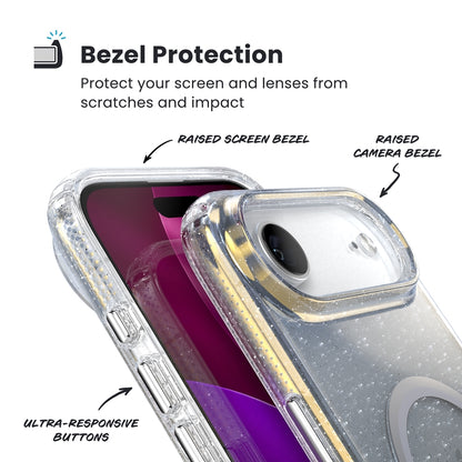 Speck Presidio Lux MagSafe - iPhone Air dėklas (Hyper Mirror Glitter / Sidabro Metalo)