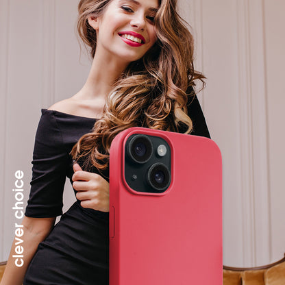 Crong Color Cover Magnetic – dėklas, skirtas „iPhone 15“ su „MagSafe“ (rožinis)