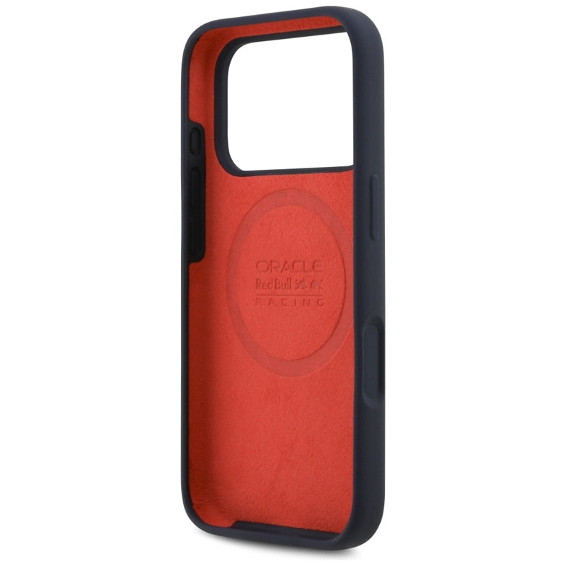 Red Bull Silikoninis Oversize Vertikalus Logotipas MagSafe - iPhone 17 Pro dėklas (Tamsiai Mėlynas)
