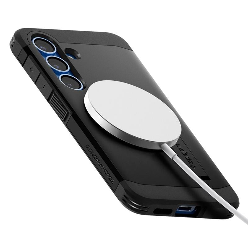 Spigen Tough Armor MagSafe – dėklas, skirtas „Samsung Galaxy S25“ (juodas)
