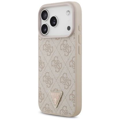 Guess Odos 4G Trikampis su kristalais MagSafe - Dėklas iPhone 17 Pro (rožinis)