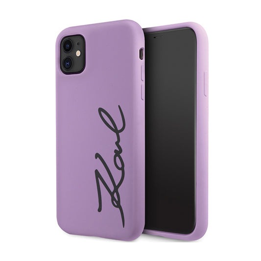 „Karl Lagerfeld Silicone Signature“ – dėklas, skirtas „iPhone 11“ (violetinis)