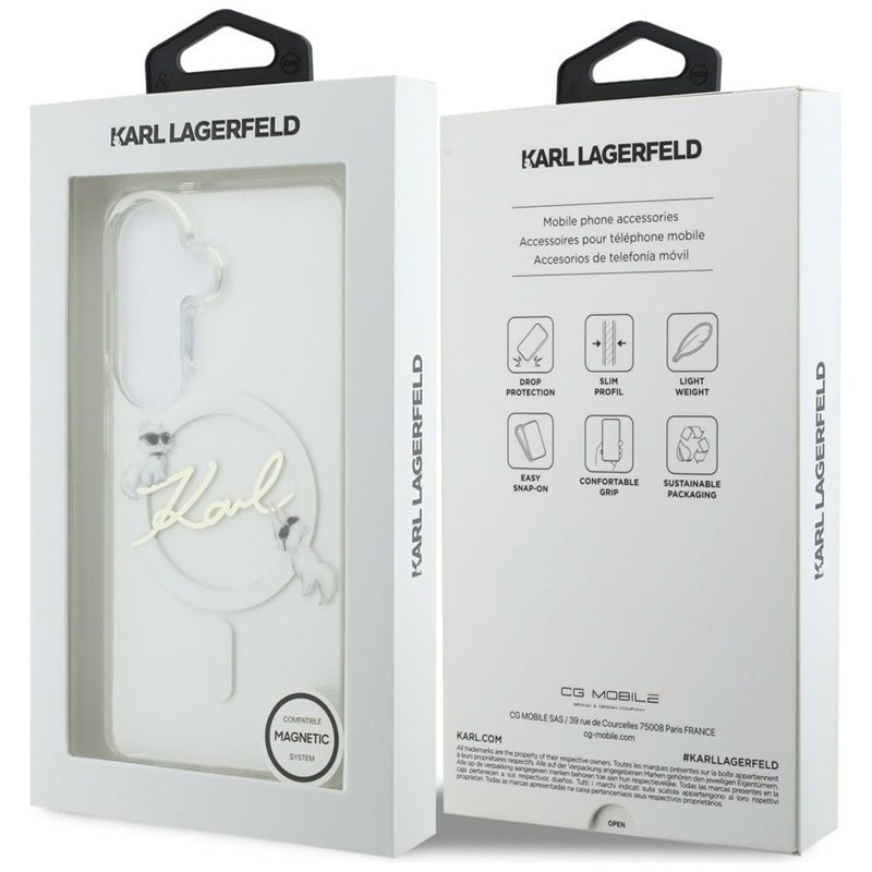 Karl Lagerfeld IML KC Script MagSafe - Samsung Galaxy S26+ dėklas (skaidrus)