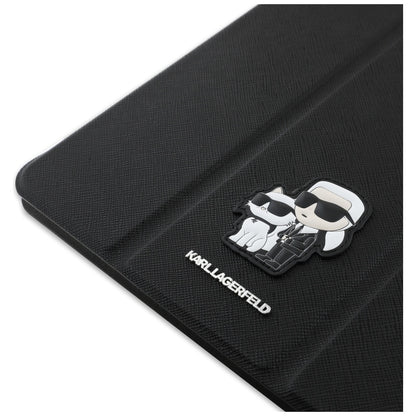 Karl Lagerfeld Book Cover Saffiano Magnetic Karl & Choupette – dėklas iPad Air 11” M3 (2025) / iPad Air 11” M2 (2024) (juodas)