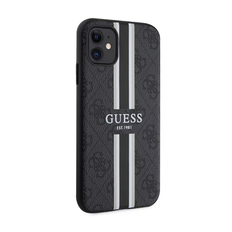 Guess 4G „Printed Stripes MagSafe“ – dėklas, skirtas „iPhone 11“ (juodas)