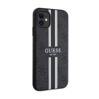 Guess 4G „Printed Stripes MagSafe“ – dėklas, skirtas „iPhone 11“ (juodas)