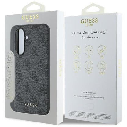 Guess 4G Metal Gold Logo - dėklas, skirtas „Samsung Galaxy A56 5G“ (juodas)