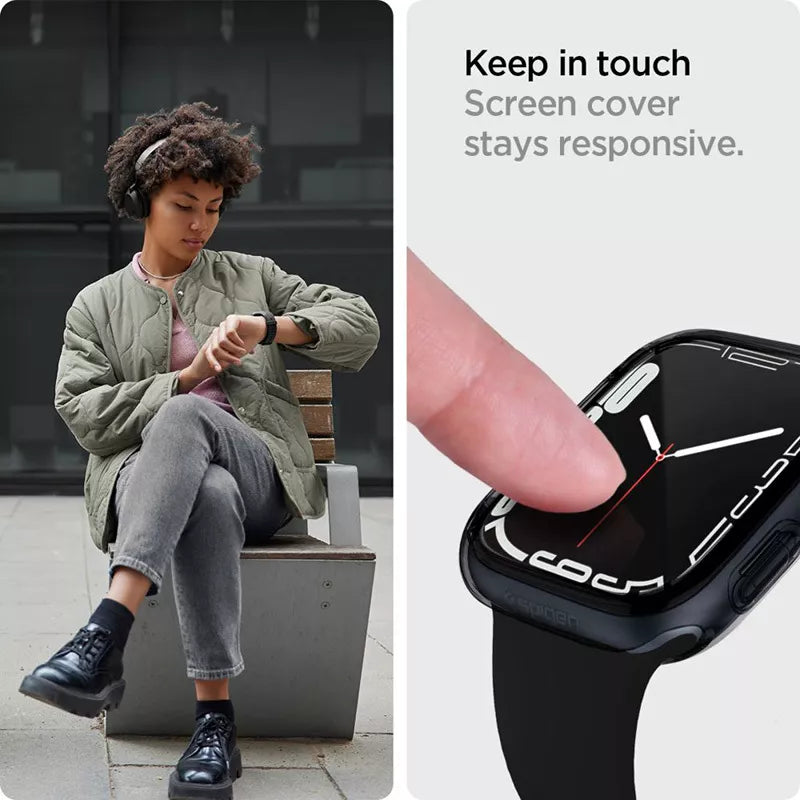 Spigen Ultra Hybrid – dėklas, skirtas „Apple Watch 7/8/9 41 mm“ (skaidrus)