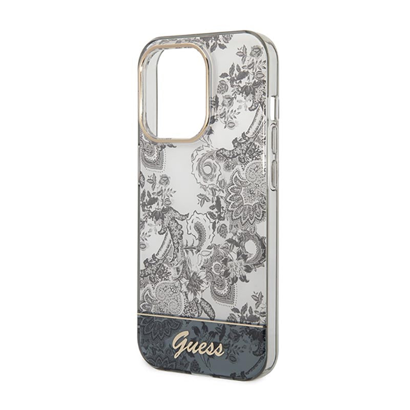Guess Porcelain Collection - dėklas iPhone 14 Pro Max (pilkas)