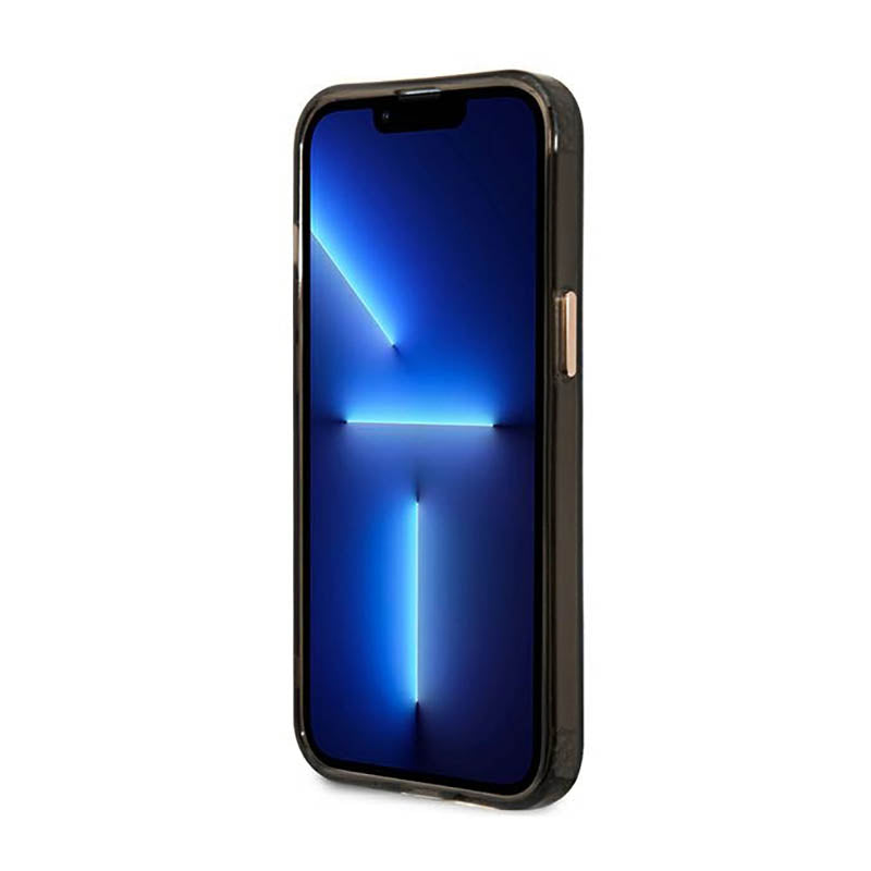 Guess Gold Outline Translucent MagSafe - iPhone 13 Pro Max dėklas (juodas)