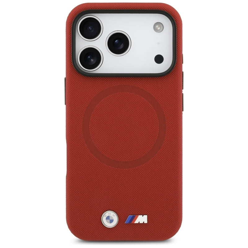 BMW M FW Metalinis Logo MagSafe dėklas, skirtas iPhone 17 Pro (raudonas)