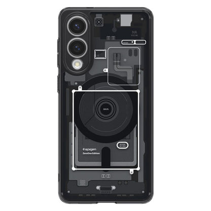 Spigen Ultra Hybrid Mag MagSafe – dėklas, skirtas Samsung Galaxy S25 Edge (Zero One Black)