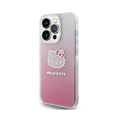 Hello Kitty IML Gradient Electrop Kitty Head – dėklas iPhone 15 Pro (rožinis)