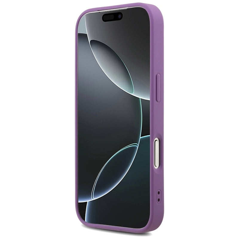 Guess Dėklas iPhone 17 Pro su Dideliais 4G Blizgučiais (Alyvinis)