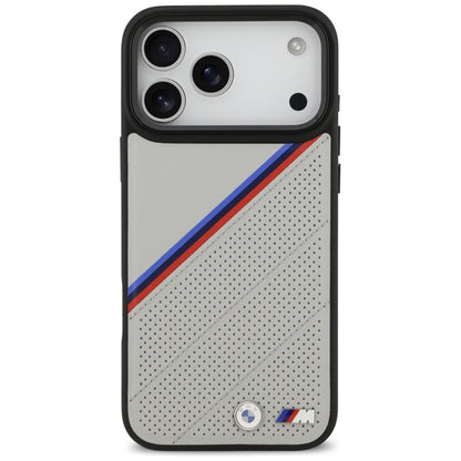 BMW M Tricolor Metalinis logotipas MagSafe - iPhone 17 Pro Max dėklas (pilkas)