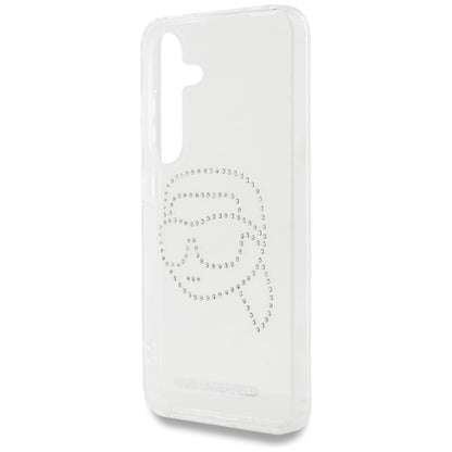 Karl Lagerfeld Rhinestones Karl Head Logo – Dėklas, skirtas Samsung Galaxy S25 (skaidrus)