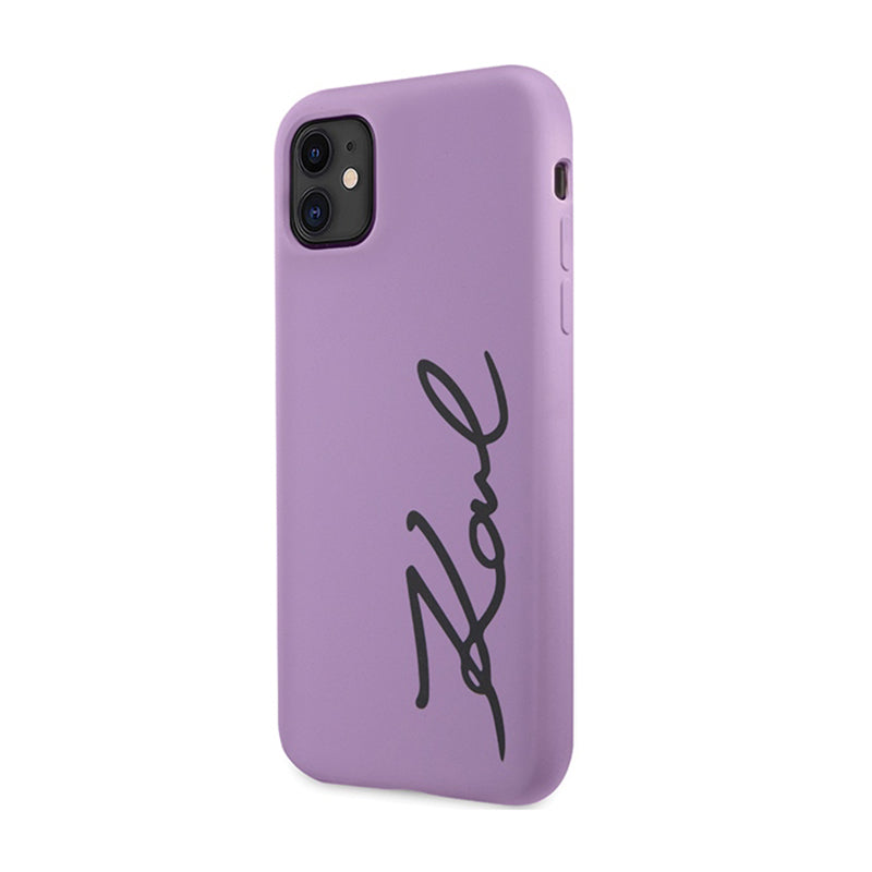 „Karl Lagerfeld Silicone Signature“ – dėklas, skirtas „iPhone 11“ (violetinis)