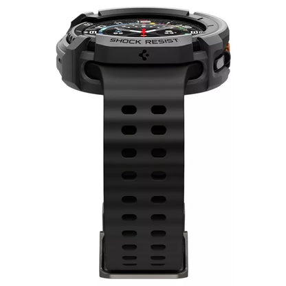 Spigen Rugged Armor – Dėklas, skirtas Samsung Galaxy Watch 8 Classic 46 mm (Matinis juodas)