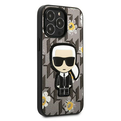 Karl Lagerfeld Iconic Karl Flower – dėklas iPhone 13 Pro (pilkas)