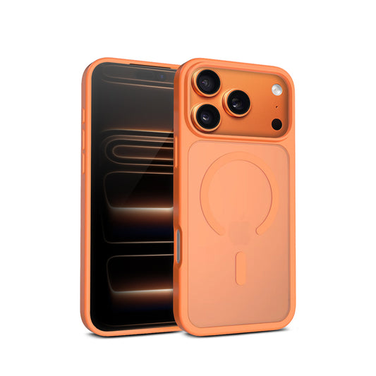Crong Hybrid Matte Magnetic - MagSafe iPhone 17 Pro dėklas (Oranžinis)
