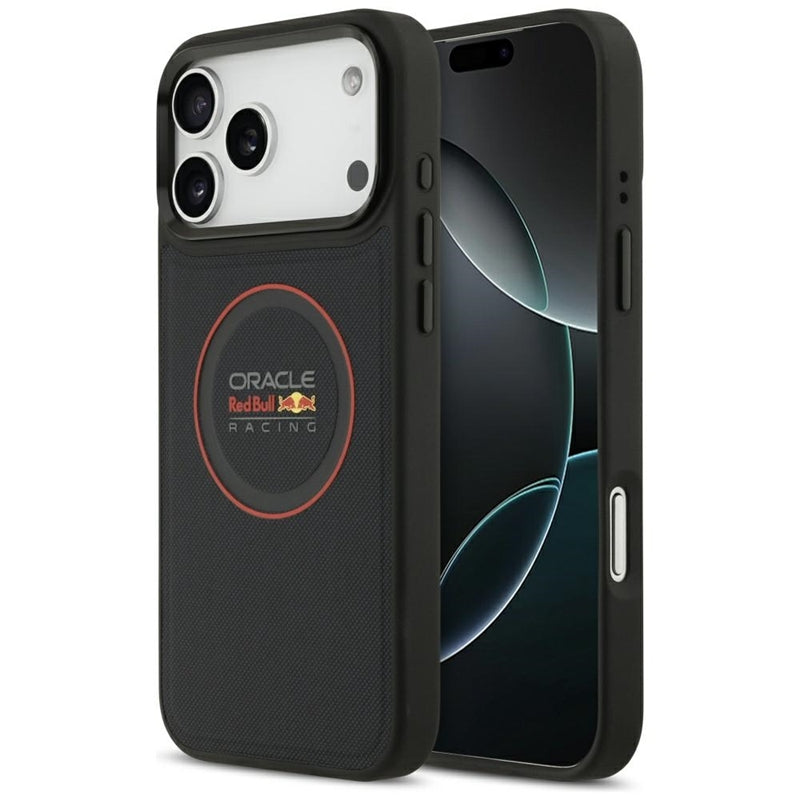 Red Bull tinklinis raudonasis žiedas ir metaliniai mygtukai MagSafe - „iPhone 17 Pro Max“ dėklas (tamsiai mėlynas)