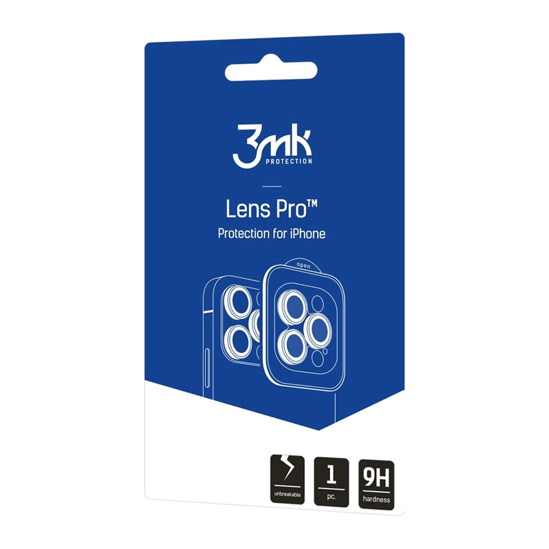 3mk Objektyvo apsauga Pro - Kameros objektyvo stiklas, skirtas iPhone 17 Pro / iPhone 17 Pro Max (Titano pilka)
