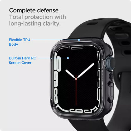 Spigen Ultra Hybrid – dėklas, skirtas „Apple Watch 7/8/9 41 mm“ (skaidrus)