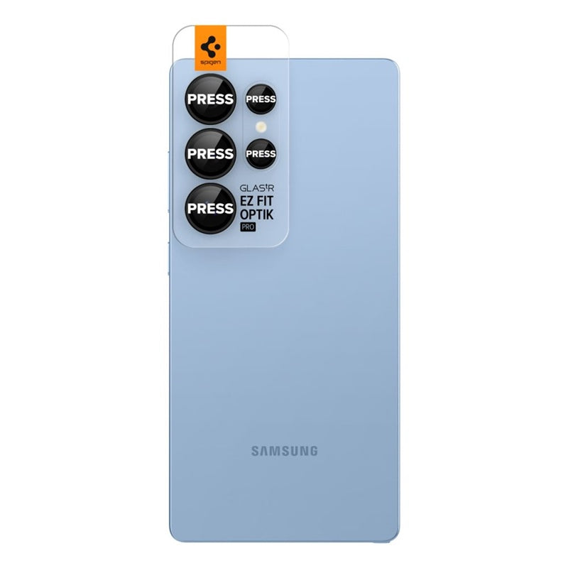 Spigen Optik Pro GLAS.TR EZ Fit kameros apsauga (2 vnt.) - objektyvo apsauga, skirta "Samsung Galaxy S25 Ultra" (juoda)
