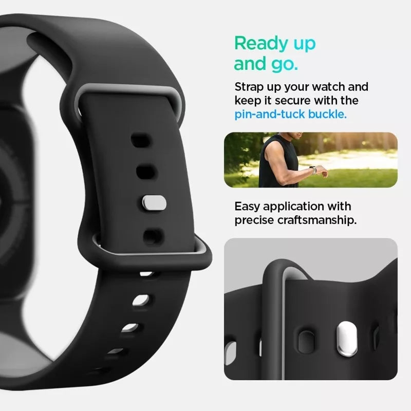 Spigen Nano Pop - Dirželis Apple Watch 44/45/46/49 mm (Juodosios sezamo)