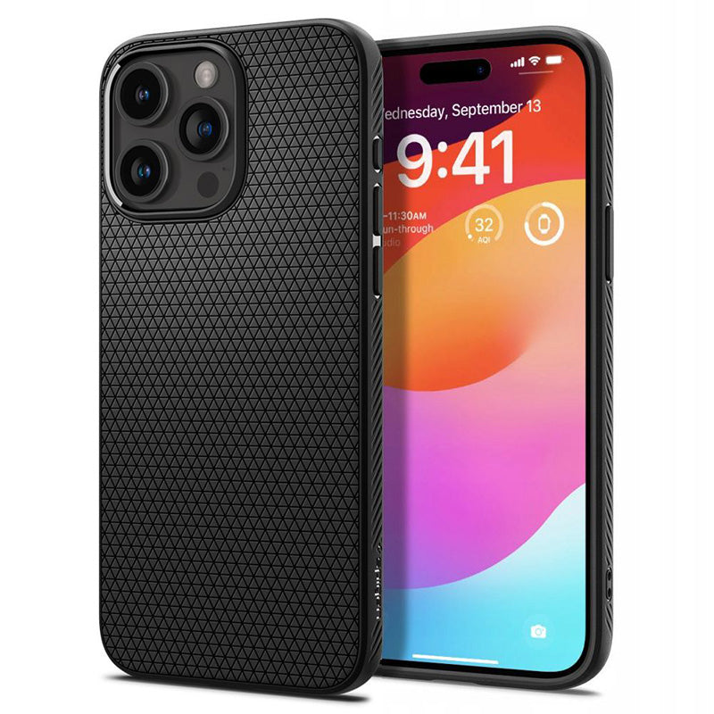 Spigen Liquid Air – dėklas, skirtas iPhone 15 Pro (matinė juoda)