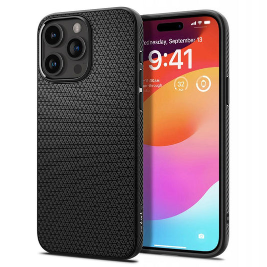Spigen Liquid Air – dėklas, skirtas iPhone 15 Pro (matinė juoda)