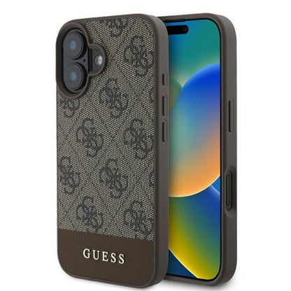 Guess 4G Bottom Stripe - Dėklas skirtas iPhone 16 Plus (ruda)