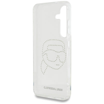 Karl Lagerfeld Rhinestones Karl Head Logo – Dėklas, skirtas Samsung Galaxy S25 (skaidrus)