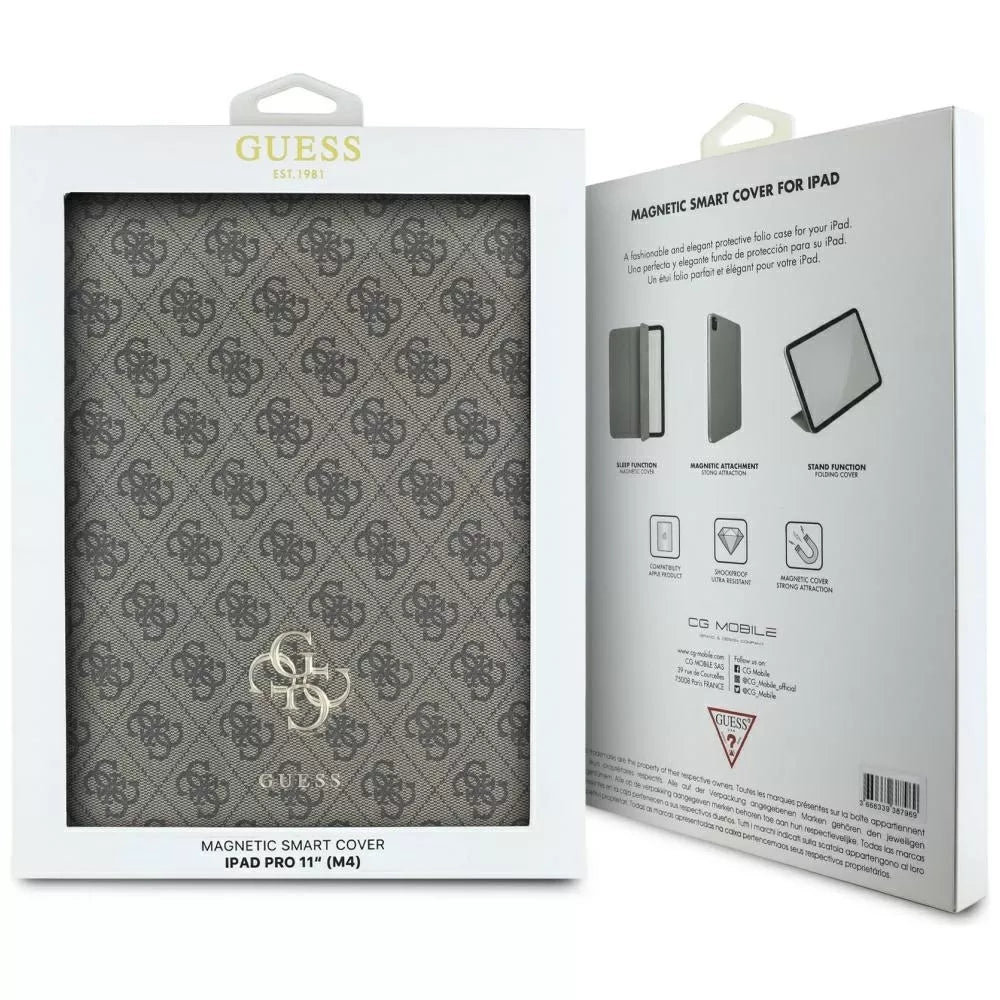 Guess Magnetic 4G Big Logo – dėklas iPad Pro 11" M4 (2024) (rudas)