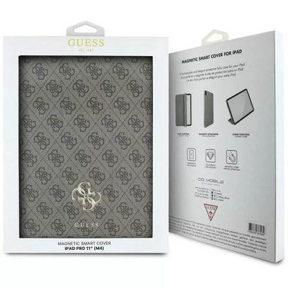 Guess Magnetic 4G Big Logo – dėklas iPad Pro 11" M4 (2024) (rudas)