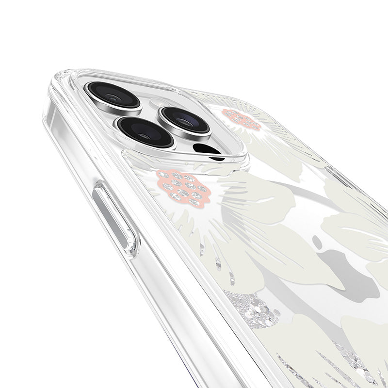 Kate Spade New York Liquid Glitter MagSafe – dėklas, skirtas „iPhone 16 Pro Max“ („Hollyhock Floral“ raštas)