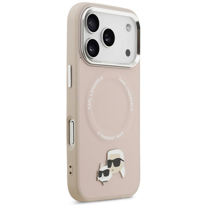 Karl Lagerfeld Karl & Choupette Smeigtukai MagSafe dėklas iPhone 17 Pro (rožinis)