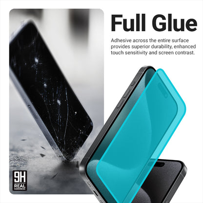 Crong 3D Armor Glass - Grūdintas stiklas, skirtas iPhone 16e / iPhone 14 / iPhone 13 / iPhone 13 Pro+ su montavimo rėmeliu