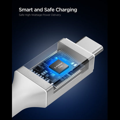 Spigen EB24012CC Essential - USB-C į USB-C PD Kabelis 240W 1.2m (Baltas)