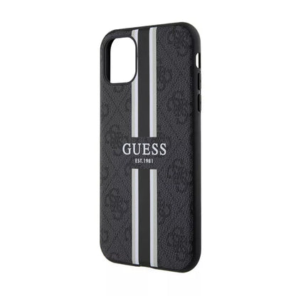 Guess 4G „Printed Stripes MagSafe“ – dėklas, skirtas „iPhone 11“ (juodas)