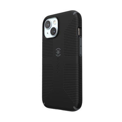 Speck Candyshell Grip MagSafe dėklas - iPhone 17e / 16e / 15 / 14 / 13 (Juodas / Skalūno pilkos)