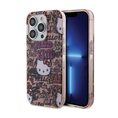 Hello Kitty IML žymos „Graffiti“ – „iPhone 13 Pro“ dėklas (rožinis)