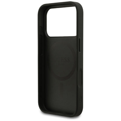 Guess 4G Ring Classic Logo MagSafe dėklas iPhone 17 Pro (juodas)